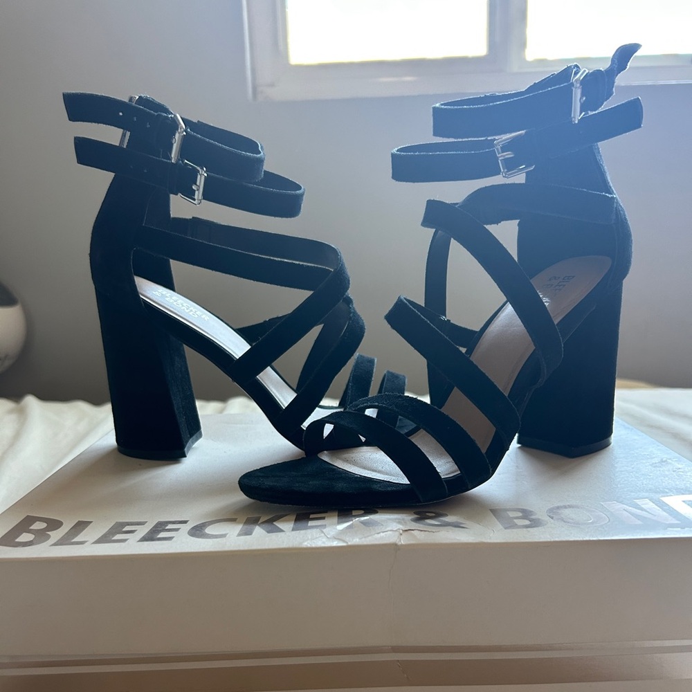 Bleecker&Bond Black Strappy Heels